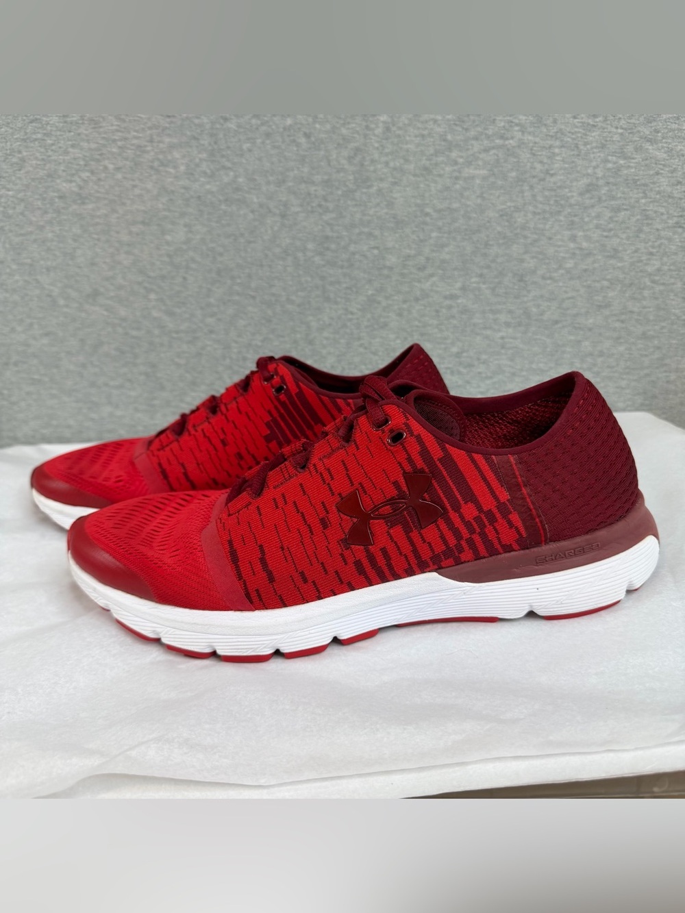 Under Armour Speedform Gemini 3 Men’s 12 Running Shoes Red Charged Cushioning